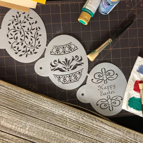 Large Easter Eggs Cookie Stencils | C199 by Designer Stencils | Cookie Decorating Tools | Baking Stencils for Royal Icing, Airbrush, Dusting Powder | Reusable Plastic Food Grade Stencil for Cookies | Easy to Use & Clean Cookie Stencil {4}