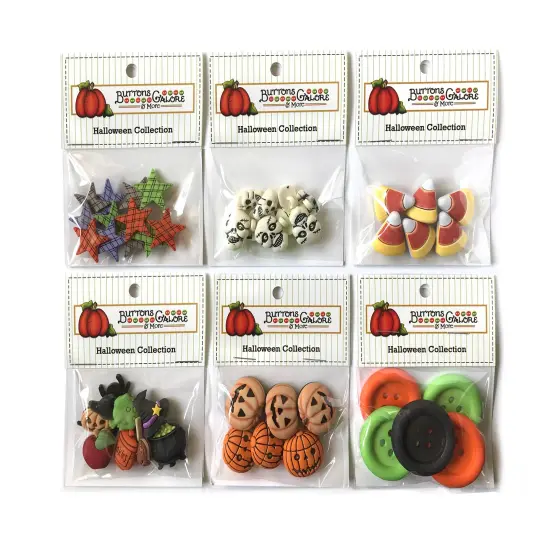 Buttons Galore 40+ Assorted Halloween Buttons for Sewing & Crafts - Set of 6 Button Packs - Halloween Group 1 {1}