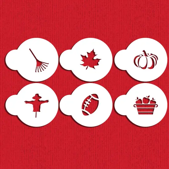 Fall Autumn Season Cookie & Cupcake Top Stencil Set | C1036 by Designer Stencils | Cookie Decorating Tools | {5}