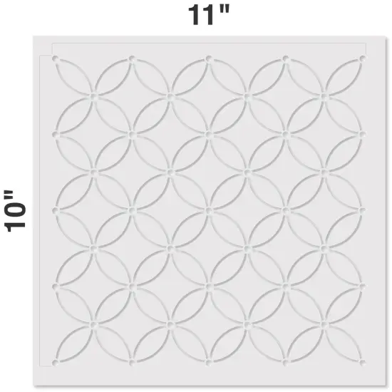 Interlocking Circles All Over Embossing 12 x 12 Stencil | FS031 by Designer Stencils | Pattern Stencils | Reusable Stencils for Painting on Wood, Wall, Tile, Canvas, Paper, Fabric, Furniture, Floor | Try Instead of a Wallpaper | Easy to Use & Clean {2}