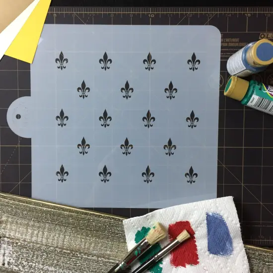 Fleur De Lis Miniprint Cake Stencil | C157 by Designer Stencils | Cake Decorating Tools | Baking Stencils for Royal Icing, Airbrush, Dusting Powder | Reusable Plastic Food Grade Stencil for Cakes | Easy to Use & Clean Cake Stencil {3}