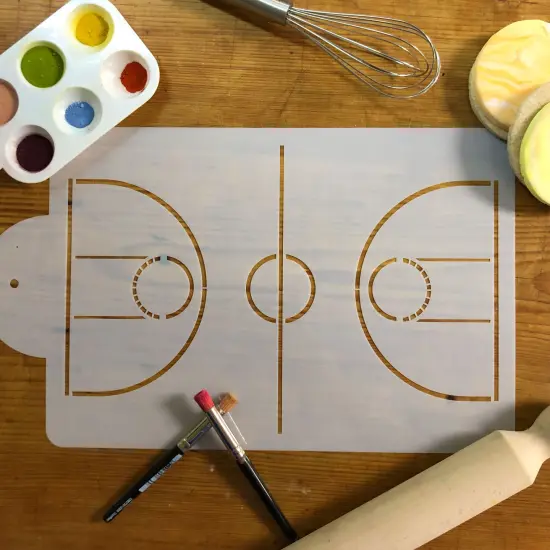 Basketball Court 1/4 Sheet Cake Stencil | C1020 by Designer Stencils | {3}