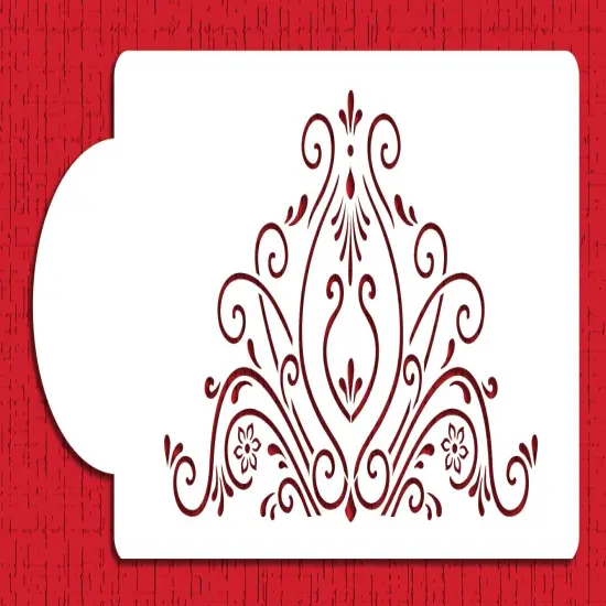 Princess Lace Cake Stencil #2 | C416 by Designer Stencils | Stencils for Royal Icing, Airbrush, Dusting Powder | {1}