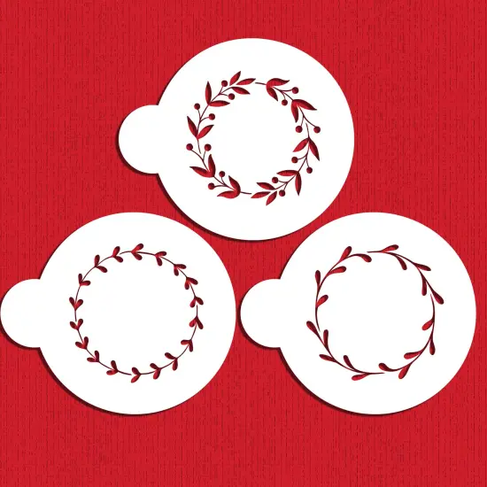 Vine Wreaths Cookie Stencil Set | C1025 by Designer Stencils | Cookie Decorating Tools | Baking Stencils for Royal Icing, Airbrush, Dusting Powder | Reusable Plastic Food Grade Stencil for Cookies | Easy to Use & Clean Cookie Stencil {5}