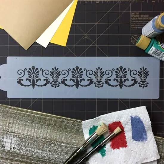 Fancy Fleur De Lis Cake Stencil Side | C123T by Designer Stencils | Cake Decorating Tools | Baking Stencils for Royal Icing, Airbrush, Dusting Powder | Reusable Plastic Food Grade Stencil for Cakes | Easy to Use & Clean Cake Stencil {4}