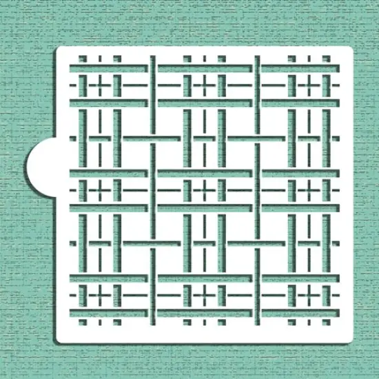 Plaid Pattern Cookie & Craft Stencil | CM136 by Designer Stencils | Cookie Decorating Tools | Baking Stencils for Royal Icing, Airbrush, Dusting Powder | Craft Stencils for Canvas, Paper, Wood | Reusable Food Grade Stencil {3}