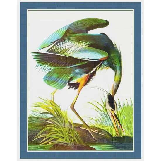 A Great White Heron Bird by John James Audubon Counted Cross Stitch Pattern {2}