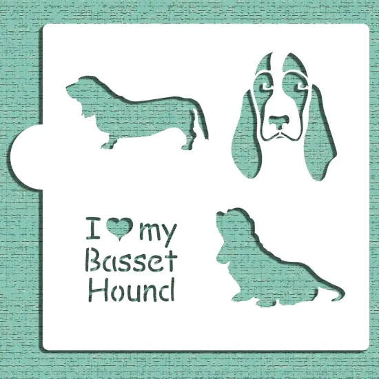 I Love My Basset Hound Cookie & Craft Stencil | CM105 by Designer Stencils | Cookie Decorating Tools | Baking Stencils for Royal Icing, Airbrush, Dusting Powder | Craft Stencils for Canvas, Paper, Wood | Reusable Food Grade Stencil {4}