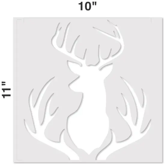 Buck Mount and Antlers Embossing 12 x 12 Stencil | FS044 by Designer Stencils | Reusable Stencils for Painting | {2}