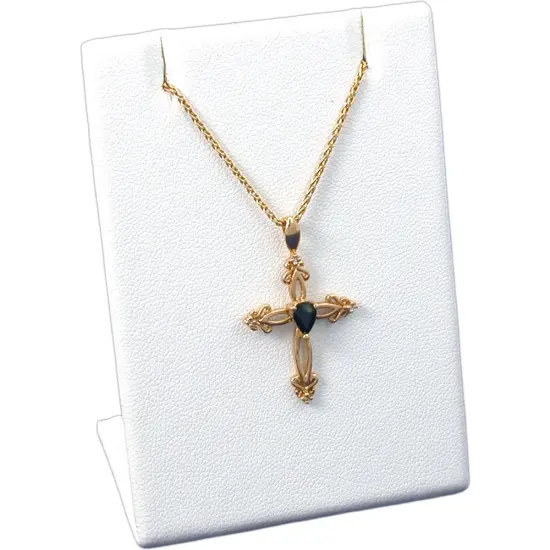 White Leather Earring Pendant Display Stand Jewelry 2" {1}