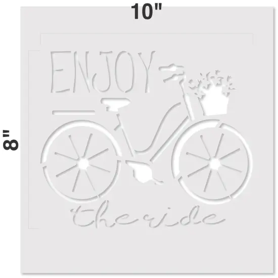 Enjoy The Ride Bicycle Embossing 12 x 12 Stencil | FS050 by Designer Stencils | Word & Phrase Stencils | Reusable Stencils for Painting on Wood, Wall, Tile, Canvas, Paper, Fabric, Furniture, Floor | Reusable Stencil for Home Makeover {2}
