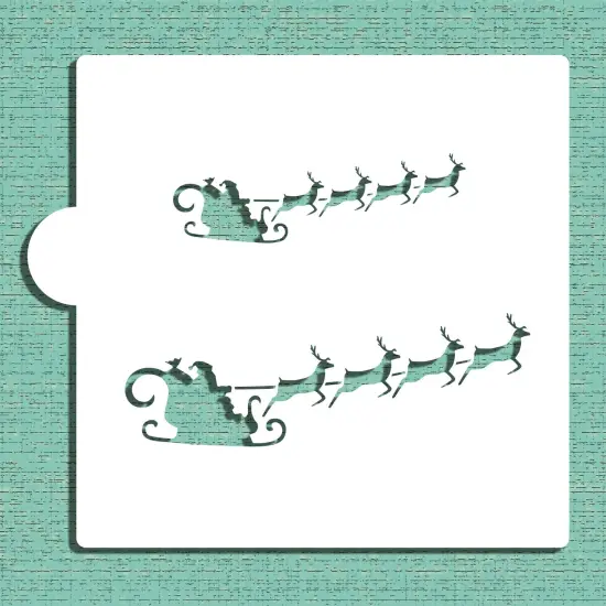 Santa's Sleigh Cookie & Craft Stencil | CM077 by Designer Stencils | Cookie Decorating Tools | Baking Stencils for Royal Icing, Airbrush, Dusting Powder | Craft Stencils for Canvas, Paper, Wood | Reusable Food Grade Stencil {6}