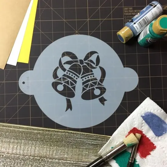 Bells Cake Stencil | C094 by Designer Stencils | Cake Decorating Tools | Baking Stencils for Royal Icing, Airbrush, Dusting Powder | Reusable Plastic Food Grade Stencil for Cakes | Easy to Use & Clean Cake Stencil {4}