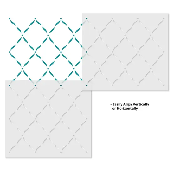 Ribbon Lattice Wall Stencil | 1807 by Designer Stencils | Pattern Stencils | Reusable Stencils for Painting | Safe & Reusable Template for Wall Decor | Try This Stencil Instead of a Wallpaper | Easy to Use & Clean Art Stencil Pattern {4}
