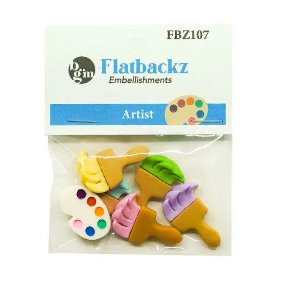 Buttons Galore Flatback Embellishments for Crafts - Artist - 18 Pieces {3}