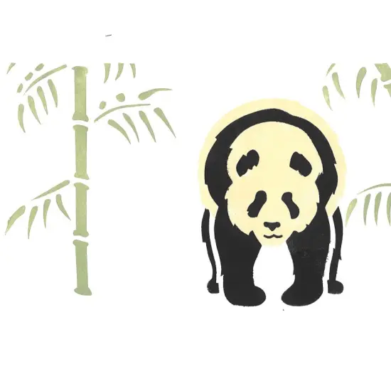 Panda Bear Wall Stencil | 1252 by Designer Stencils | Animal & Nature Stencils | Reusable Art Craft Stencils for Painting on Walls, Canvas, Wood | Reusable Plastic Paint Stencil for Home Makeover | Easy to Use & Clean Art Stencil {2}