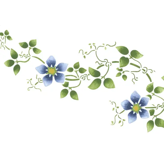 Large Clematis Flower Vine Wall Stencil | 1483 by Designer Stencils | Floral Stencils | {2}