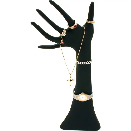 Large Black Mannequin Hand Necklace Chain Ring Jewelry Showcase Display {1}