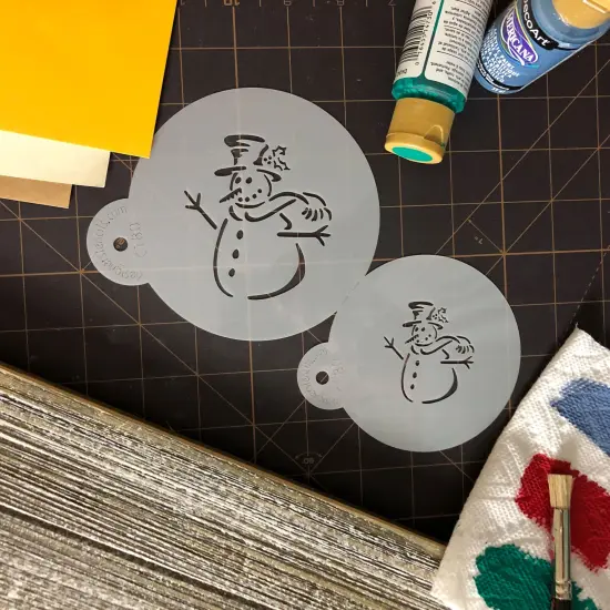 Snowman Cookie Stencil | C180 by Designer Stencils | Cookie Decorating Tools | Baking Stencils for Royal Icing, Airbrush, Dusting Powder | Reusable Plastic Food Grade Stencil for Cookies | Easy to Use & Clean Cookie Stencil {5}