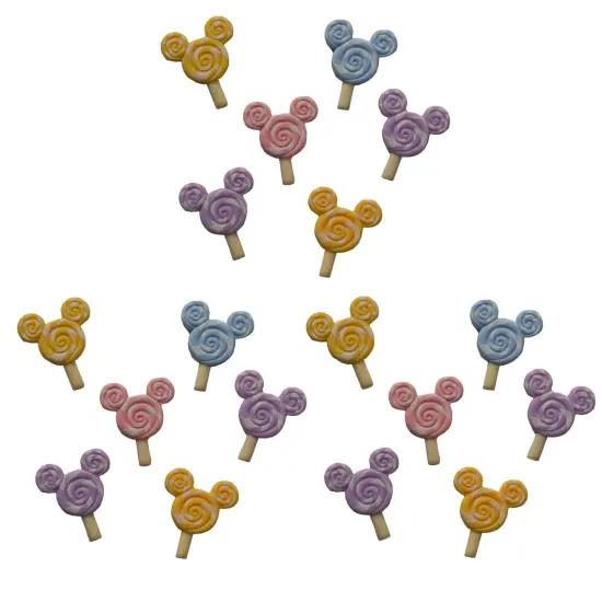 Buttons Galore Flatback Embellishments for Crafts - Mouse Ear Lollipops - 18 Pieces {4}