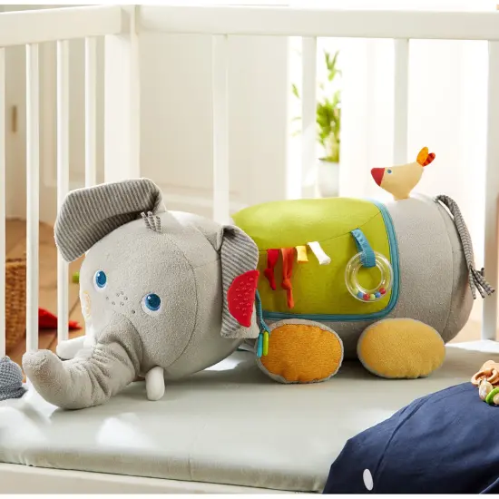 HABA Discovery Elephant - Oversized Plush Sensory Activity Toy for Baby Nursery's - Ages 6 Months + Multicolor {7}