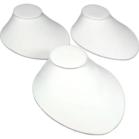 3 White Leather Necklace Busts Slatwall Jewelry Display {1}