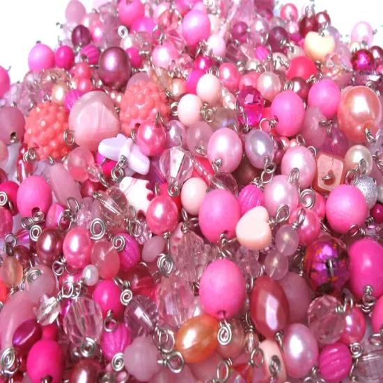 Pink Dangle Charms, 25 pcs of Glass & Acrylic Bead Dangles, Adorabilities {4}