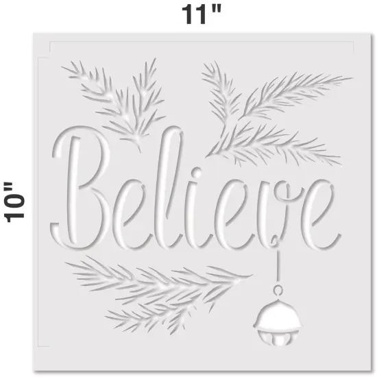 Believe Embossing 12 x 12 Stencil | FS038 by Designer Stencils | Word & Phrase Stencils | Reusable Stencils for Painting on Wood, Wall, Tile, Canvas, Paper, Fabric, Furniture, Floor | Reusable Stencil for Home Makeover | Easy to Use & Clean {2}