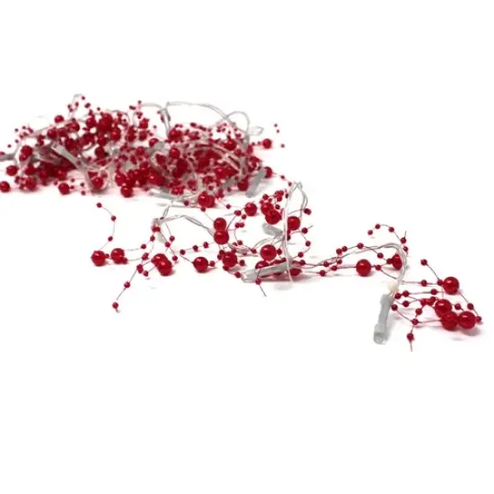 Perfect Holiday 20 LED Beads String Light Battery Operated - White Red {1}