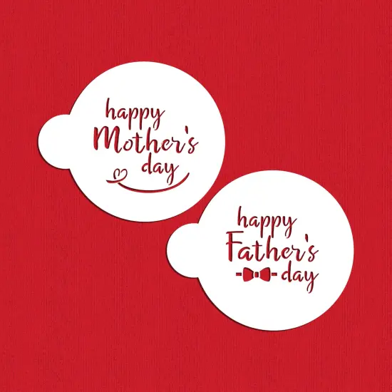 Happy Mother's and Father's Day Cookie Stencil | C1057 by Designer Stencils | Cookie Decorating Tools | Baking Stencils for Royal Icing, Airbrush, Dusting Powder | Reusable Plastic Food Grade Stencil for Cookies | Easy to Use & Clean Cookie Stencil {5}