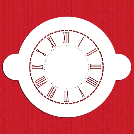 6.5-Inch Clock Cake Stencil | C288 by Designer Stencils | Cake Decorating Tools | Baking Stencils for Royal Icing, Airbrush, Dusting Powder | Reusable Plastic Food Grade Stencil for Cakes | Easy to Use & Clean Cake Stencil {1}