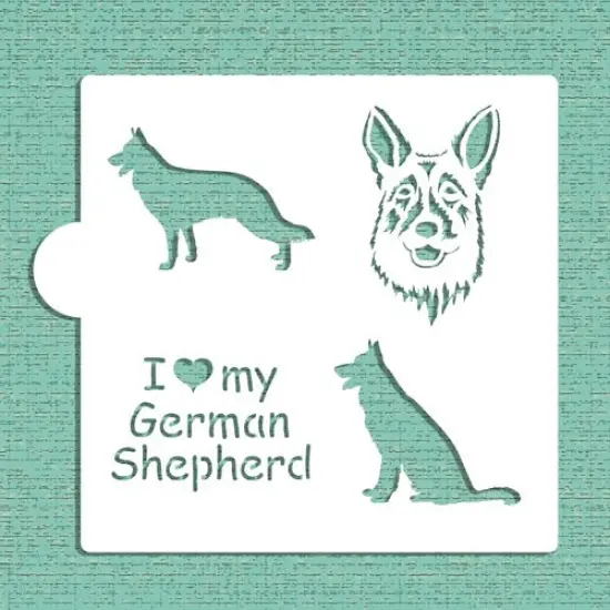 I Love My German Shephard Cookie & Craft Stencil | CM020 by Designer Stencils | Cookie Decorating Tools | Baking Stencils for Royal Icing, Airbrush, Dusting Powder | Craft Stencils for Canvas, Paper, Wood | Reusable Food Grade Stencil {5}