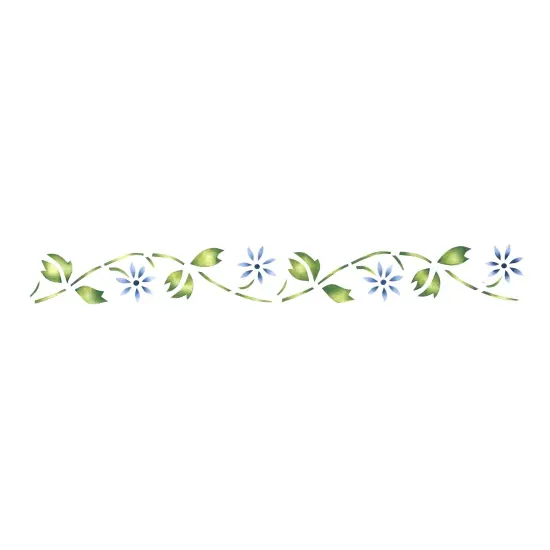 Small Floral Wall Stencil Border | 016 by Designer Stencils | Floral Stencils | Reusable Art Craft Stencils for Painting on Walls, Canvas, Wood | Reusable Plastic Paint Stencil for Home Makeover | Easy to Use & Clean Art Stencil {1}