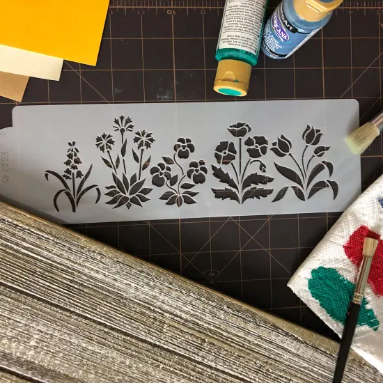 Spring Garden Cake Stencil Side | C223 by Designer Stencils | Cake Decorating Tools | {5}