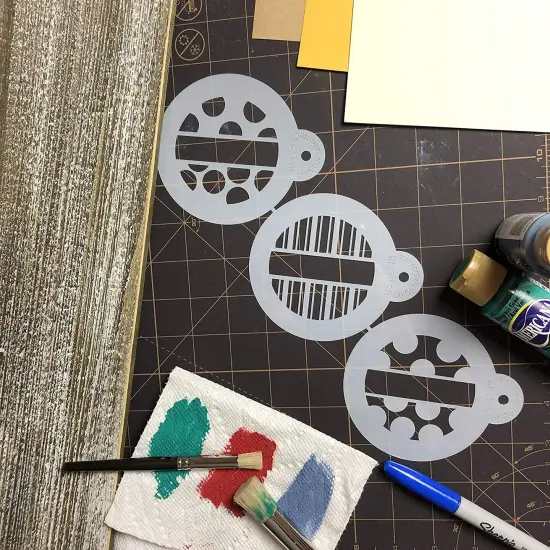 Polka Dots & Stripes Cookie Stencils | C319 by Designer Stencils | Cookie Decorating Tools | Baking Stencils for Royal Icing, Airbrush, Dusting Powder | Reusable Plastic Food Grade Stencil for Cookies | Easy to Use & Clean Cookie Stencil {4}