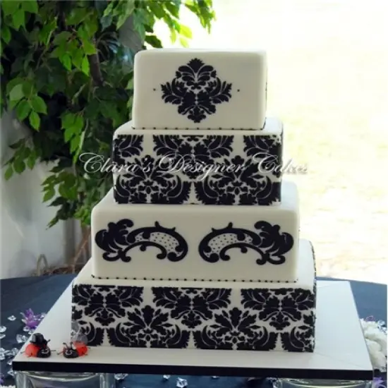 Martha Stewart's Five Tier Damask Cake Stencil Set | C406 by Designer Stencils | Cake Decorating Tools | Baking Stencils for Royal Icing, Airbrush, Dusting Powder | Reusable Plastic Food Grade Stencil for Cakes | Easy to Use & Clean Cake Stencil {3}