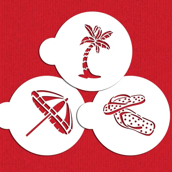 Beach Cookies Stencils: Flip Flops, Palm Tree, Umbrella | C360 by Designer Stencils | Cookie Decorating Tools | {3}