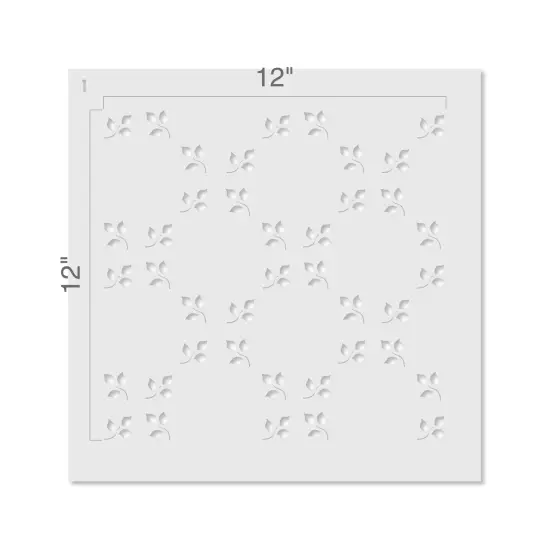 Leaf Lattice Wallpaper Wall Stencil | 1445 by Designer Stencils | Pattern Stencils | Reusable Stencils for Painting | Safe & Reusable Template for Wall Decor | Try This Stencil Instead of a Wallpaper | Easy to Use & Clean Art Stencil Pattern {3}
