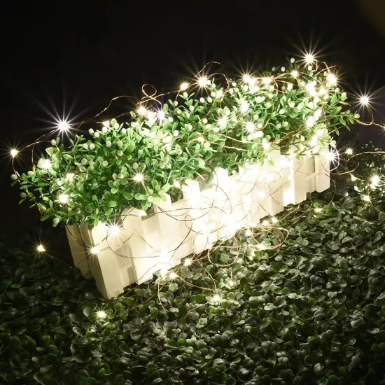 Perfect Holiday 200 LED Silver Copper Fairy Light Plug in White {2}