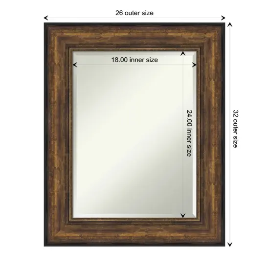Beveled Bathroom Wall Mirror, Ballroom Bronze Frame {1}