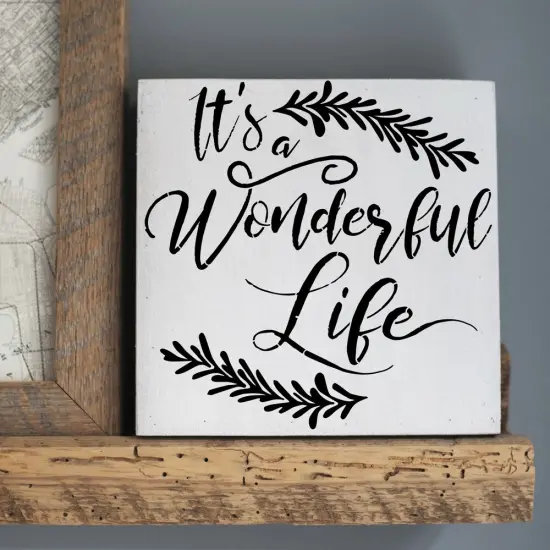 It's A Wonderful Life Embossing 12 x 12 Stencil | FS083 by Designer Stencils | Word & Phrase Stencils | {4}
