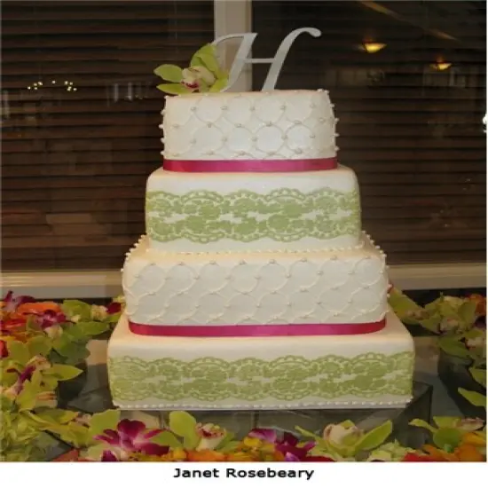 Alencon Lace Cake Stencil Middle Tier | C372 by Designer Stencils | Cake Decorating Tools | Baking Stencils for Royal Icing, Airbrush, Dusting Powder | Reusable Plastic Food Grade Stencil for Cakes | Easy to Use & Clean Cake Stencil {4}