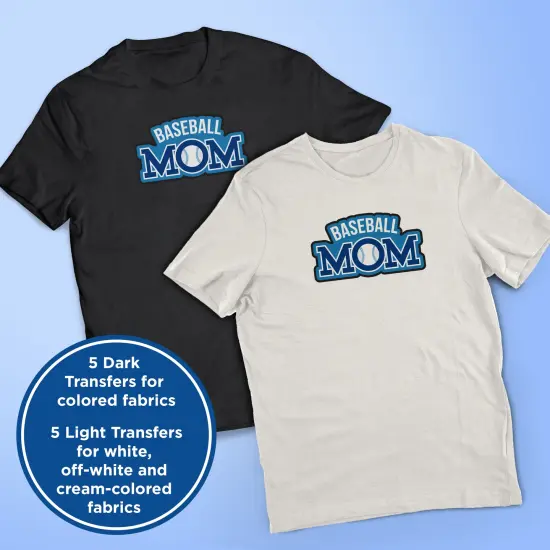 Printworks Dark & Light T-Shirt Transfers for Inkjet Printers, 5 Dark Sheets/5 Light Sheets, 10 Sheets Total, 8 &frac12;&rdquo; x 11&rdquo; (00537) {3}