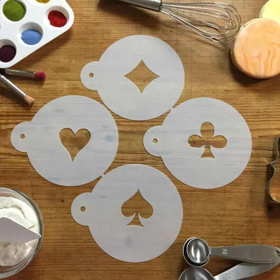 Card Suit Cookie Stencil | C235 by Designer Stencils | Cookie Decorating Tools | Baking Stencils for Royal Icing, Airbrush, Dusting Powder | Reusable Plastic Food Grade Stencil for Cookies | Easy to Use & Clean Cookie Stencil {3}