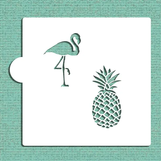 Flamingo and Pineapple Cookie & Craft Stencil | CM121 by Designer Stencils | Baking Stencils for Royal Icing, Airbrush, Dusting Powder | {3}