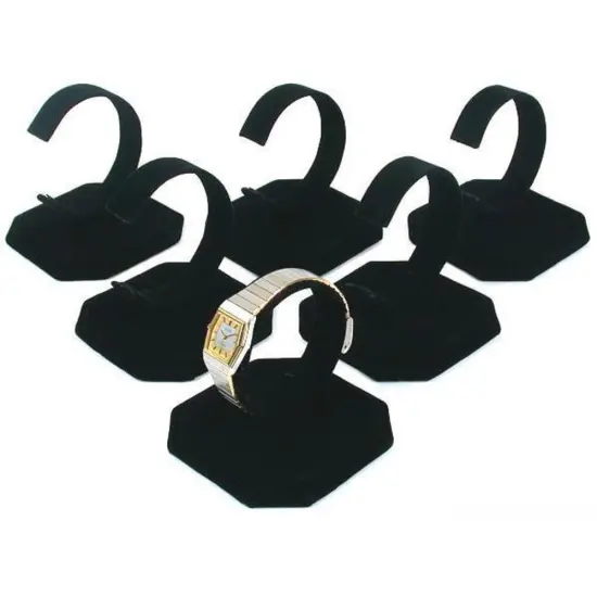 6 Black Velvet Watch Jewelry Bracelet Display Stands {1}
