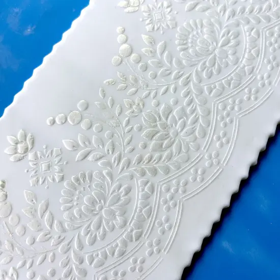 Antique Lace Cake Side Stencil | C1075 by Designer Stencils | Cake Decorating Tools | Baking Stencils for Royal Icing, Airbrush, Dusting Powder | Reusable Plastic Food Grade Stencil for Cakes | Easy to Use & Clean Cake Stencil {3}