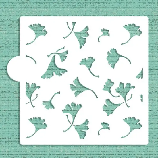 Ginko Leaves Allover Cookie & Craft Stencil | CM010 by Designer Stencils | Cookie Decorating Tools | Baking Stencils for Royal Icing, Airbrush, Dusting Powder | Craft Stencils for Canvas, Paper, Wood | Reusable Food Grade Stencil {1}
