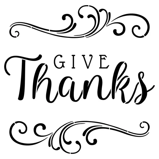 Give Thanks Embossing 12 x 12 Stencil | FS106 by Designer Stencils | Word & Phrase Stencils | {1}