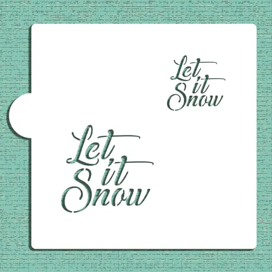 Let It Snow Cookie & Craft Stencil | CM151 by Designer Stencils | Cookie Decorating Tools | Baking Stencils for Royal Icing, Airbrush, Dusting Powder | Craft Stencils for Canvas, Paper, Wood | Reusable Food Grade Stencil {1}
